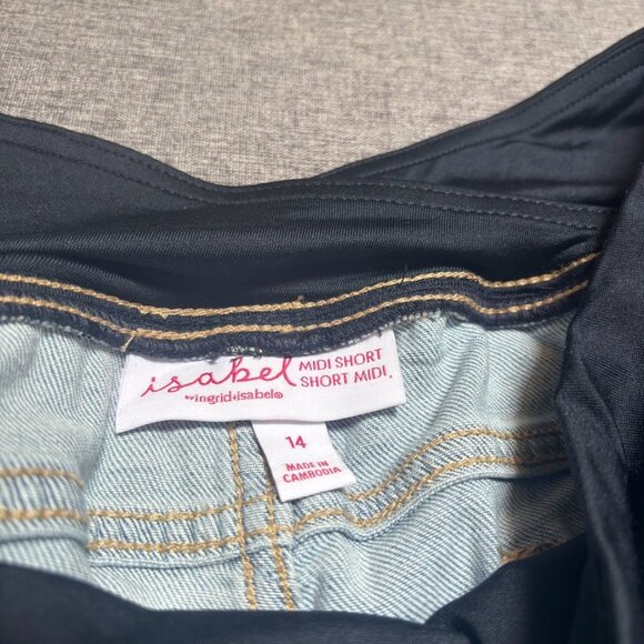 Over Belly High-Rise Maternity Jean Shorts, Size 14 - Picture 4 of 9